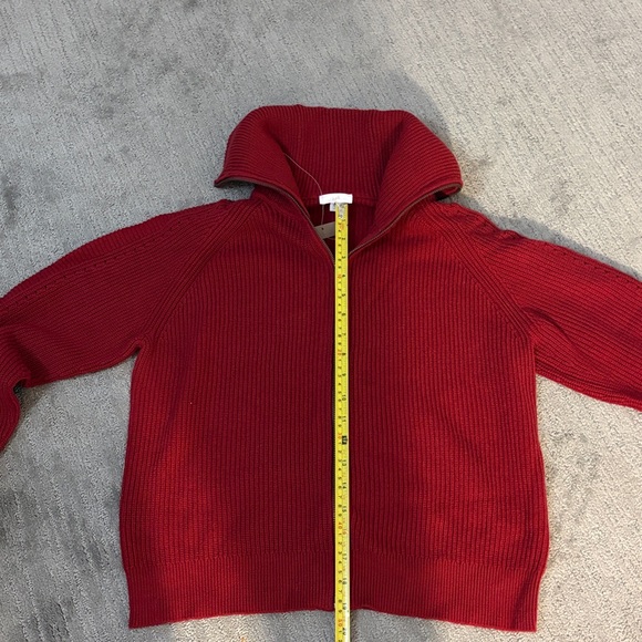 J. Jill Deep Red Zip Up Knit Sweater - Picture 6 of 9